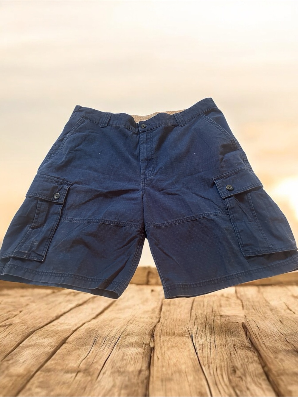 Outdoor Life Navy Blue Cargo Shorts - Pocketed Utility